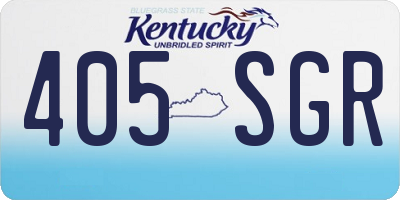 KY license plate 405SGR