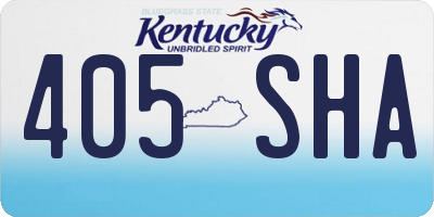KY license plate 405SHA