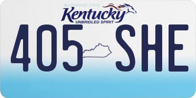 KY license plate 405SHE