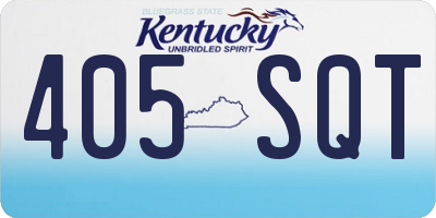 KY license plate 405SQT