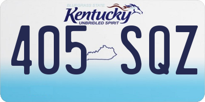 KY license plate 405SQZ