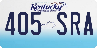 KY license plate 405SRA