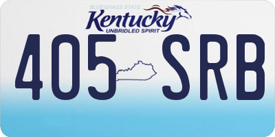 KY license plate 405SRB