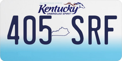 KY license plate 405SRF