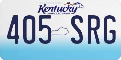 KY license plate 405SRG