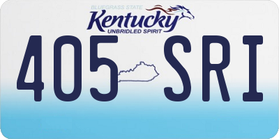 KY license plate 405SRI