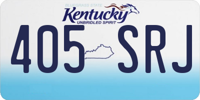 KY license plate 405SRJ