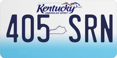 KY license plate 405SRN