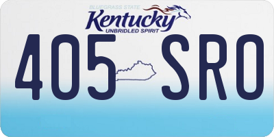 KY license plate 405SRO