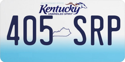 KY license plate 405SRP