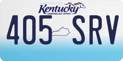 KY license plate 405SRV