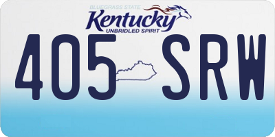 KY license plate 405SRW