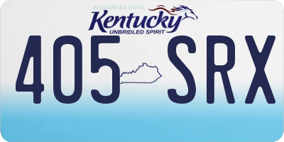 KY license plate 405SRX