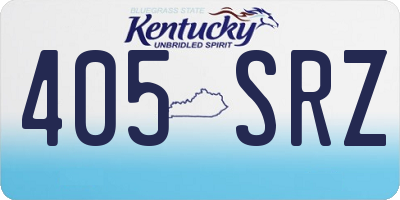 KY license plate 405SRZ