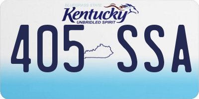 KY license plate 405SSA