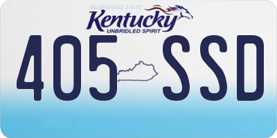 KY license plate 405SSD