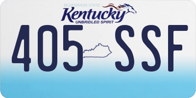 KY license plate 405SSF