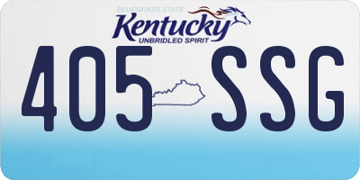 KY license plate 405SSG
