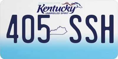 KY license plate 405SSH