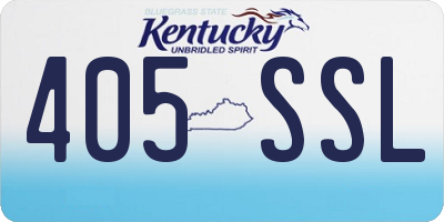 KY license plate 405SSL