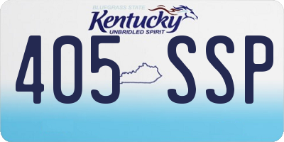 KY license plate 405SSP