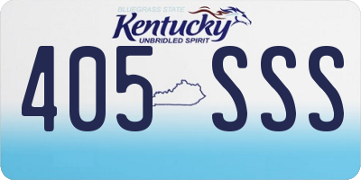 KY license plate 405SSS