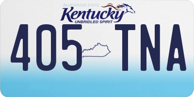 KY license plate 405TNA