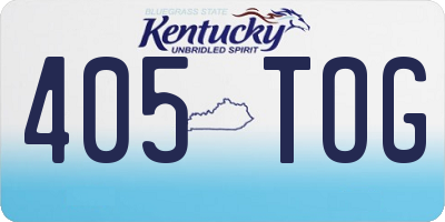 KY license plate 405TOG