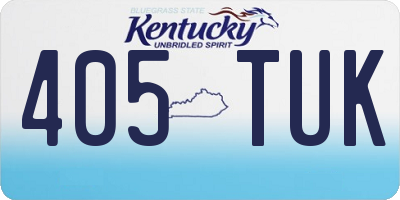 KY license plate 405TUK