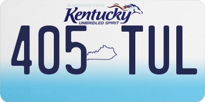 KY license plate 405TUL