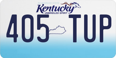 KY license plate 405TUP