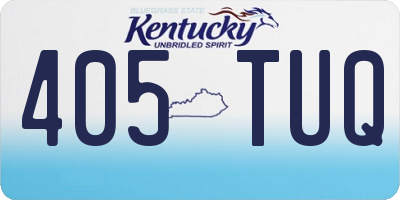 KY license plate 405TUQ