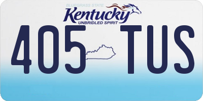KY license plate 405TUS