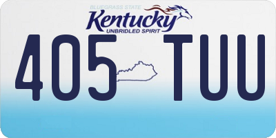 KY license plate 405TUU