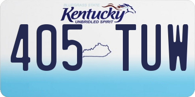 KY license plate 405TUW