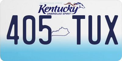 KY license plate 405TUX
