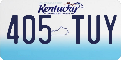 KY license plate 405TUY