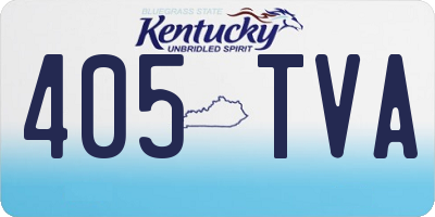 KY license plate 405TVA