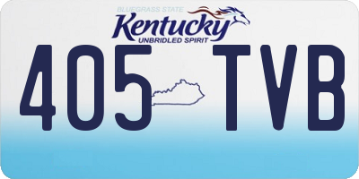 KY license plate 405TVB