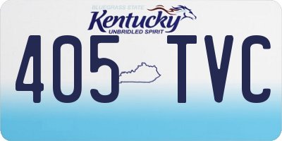 KY license plate 405TVC