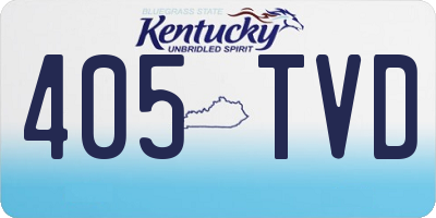 KY license plate 405TVD