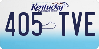 KY license plate 405TVE