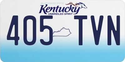 KY license plate 405TVN