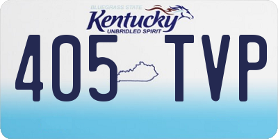KY license plate 405TVP