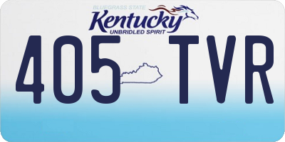 KY license plate 405TVR