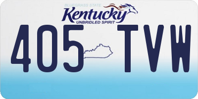 KY license plate 405TVW