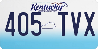 KY license plate 405TVX