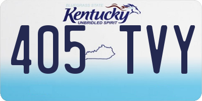 KY license plate 405TVY