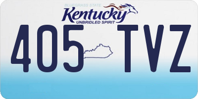 KY license plate 405TVZ