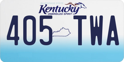 KY license plate 405TWA
